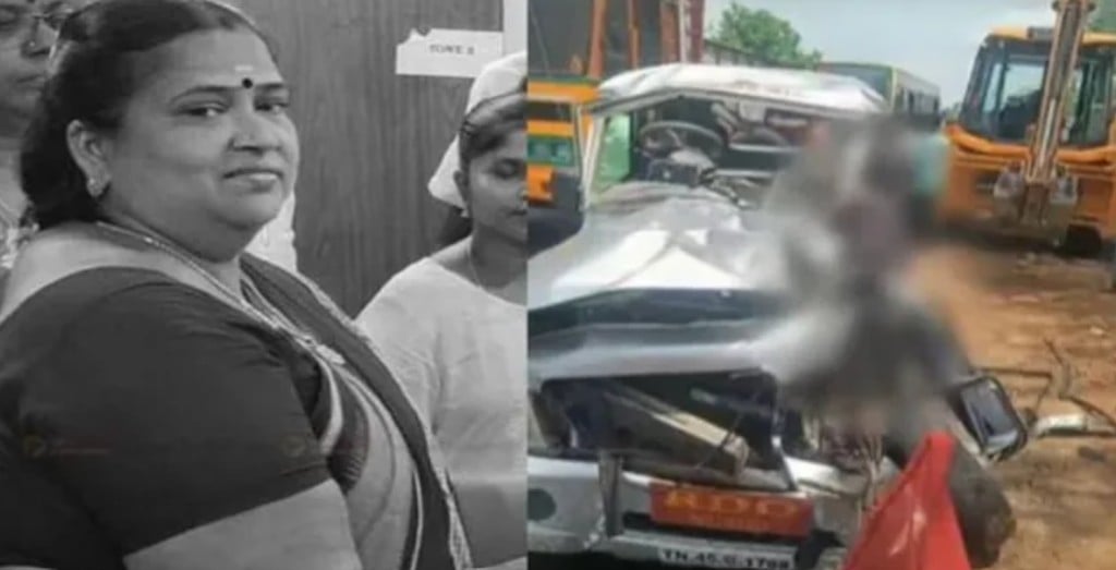 Car crashes in road accident Musiri