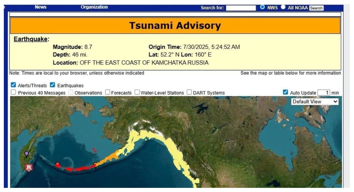 Earthquake Triggers Tsunami Waves