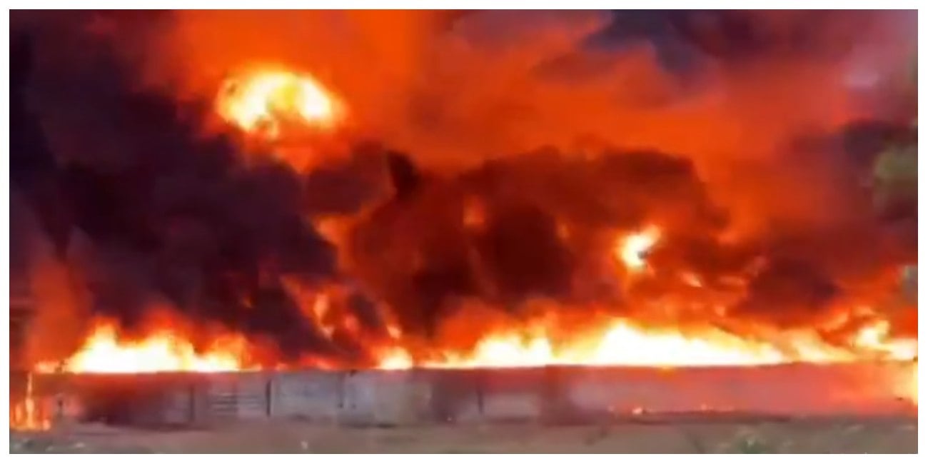 Thiruvallur Goods Train Catches Fire