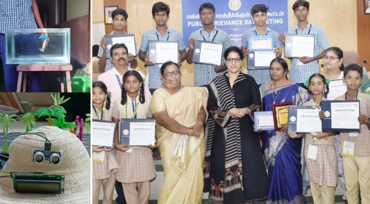kanchipuram govt school students get first two prize