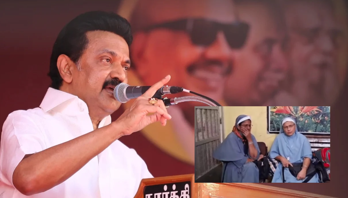 mkstalin condemns 2 kerala nuns arrested