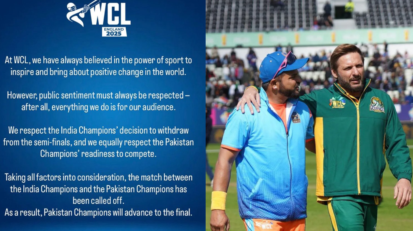 due to india denied pakistan advance to wcl final