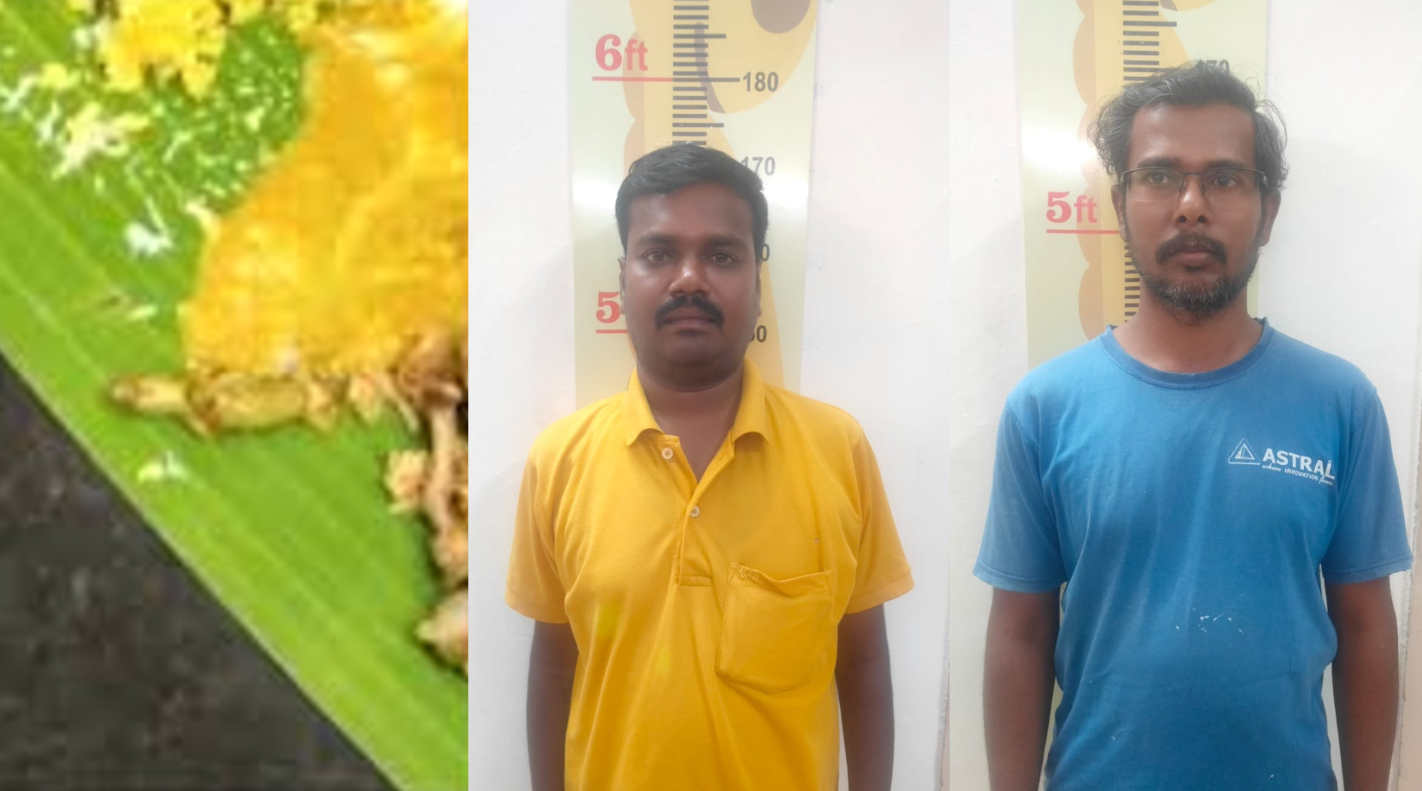 two arrested for lizard in kovai biriyani kadai