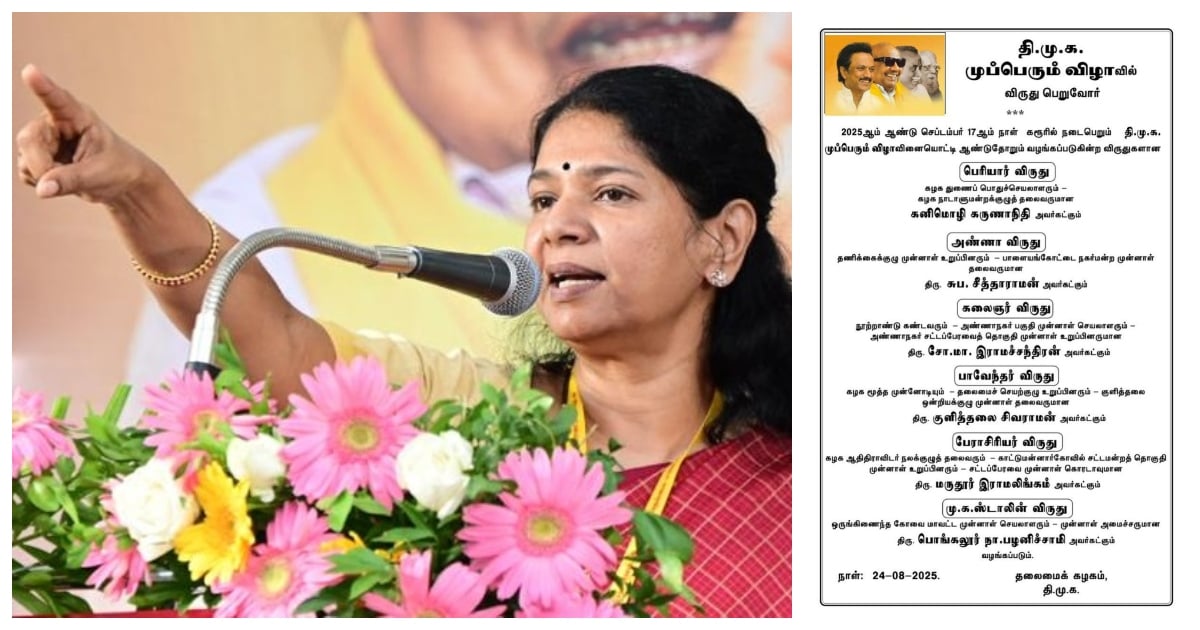 DMK Periyar Award Kanimozhi