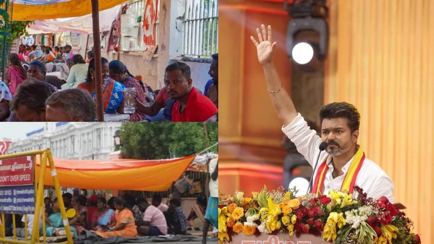 tvkvijay full support for sanitary workers protest