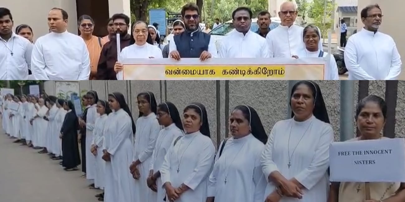 Monks Council human chain protest