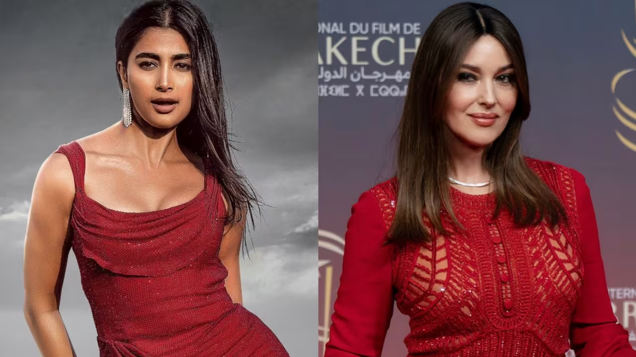 pooja hegde shocked real monica belluchi reaction