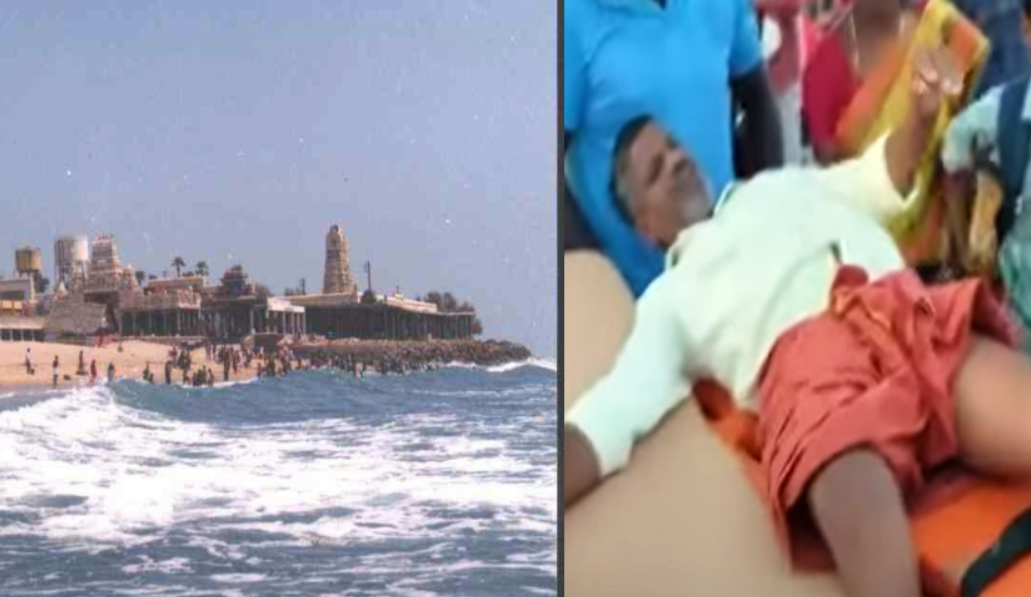 Devotees legs broked when they dip in Tiruchendur sea