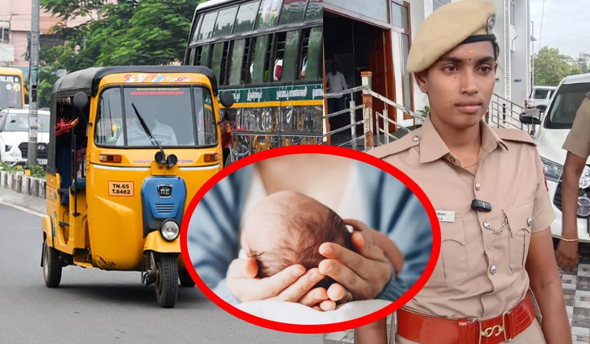 a tirupur woman Police help to preganancy in auto
