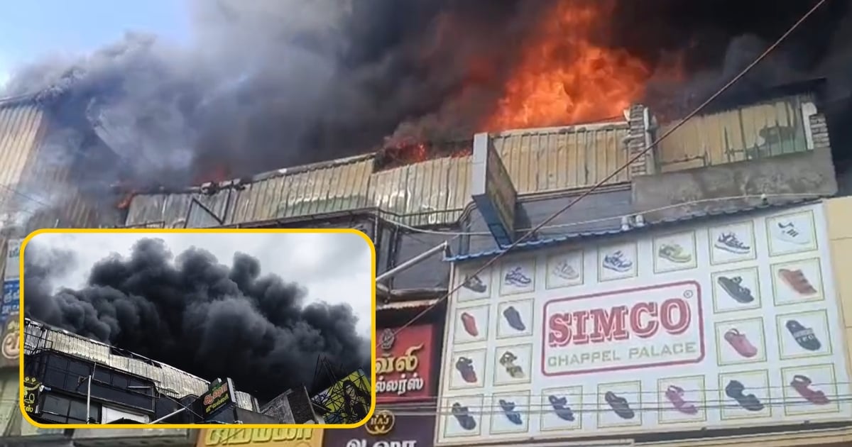 Sudden fire accident on Opanakara Road, Coimbatore