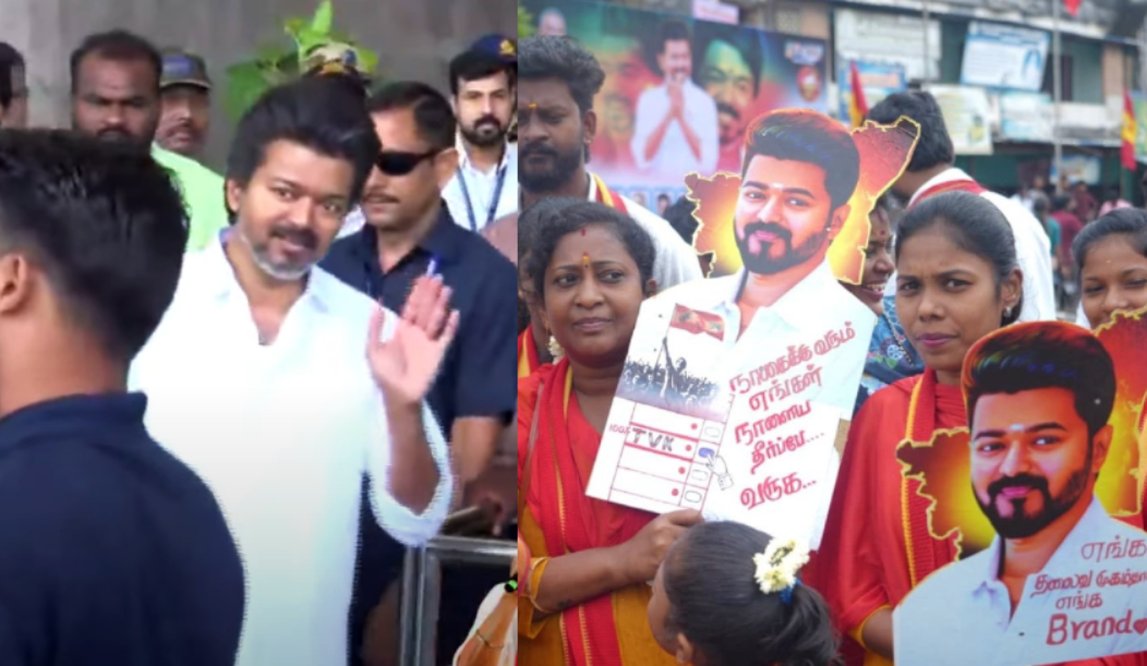 Vijay reaches Trichy but tvk cadres not allowed at airport