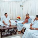 Baijayant Panda met eps and welcomed for madurai bjp conference