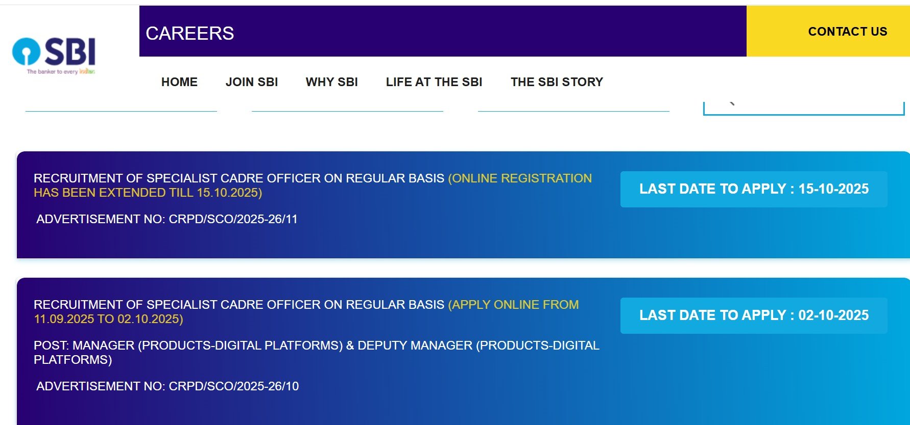 SBI Manager Recruitment 2025