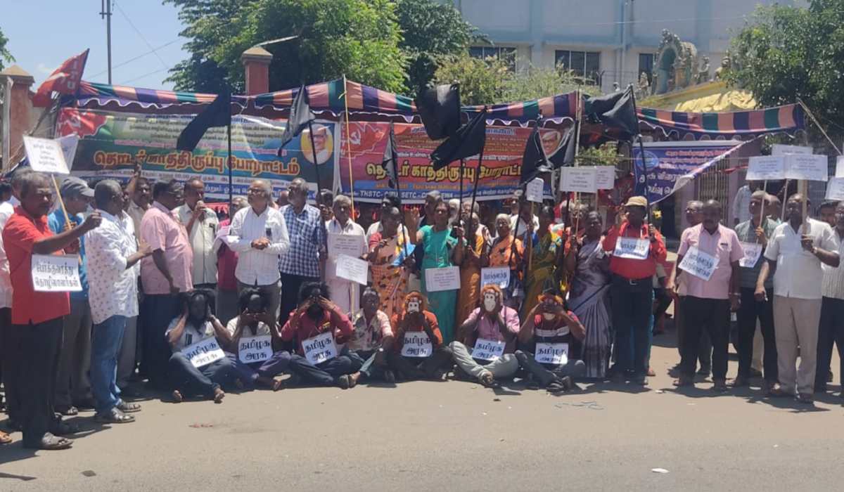 tngovt Transport employees strike continues for the 50th day!