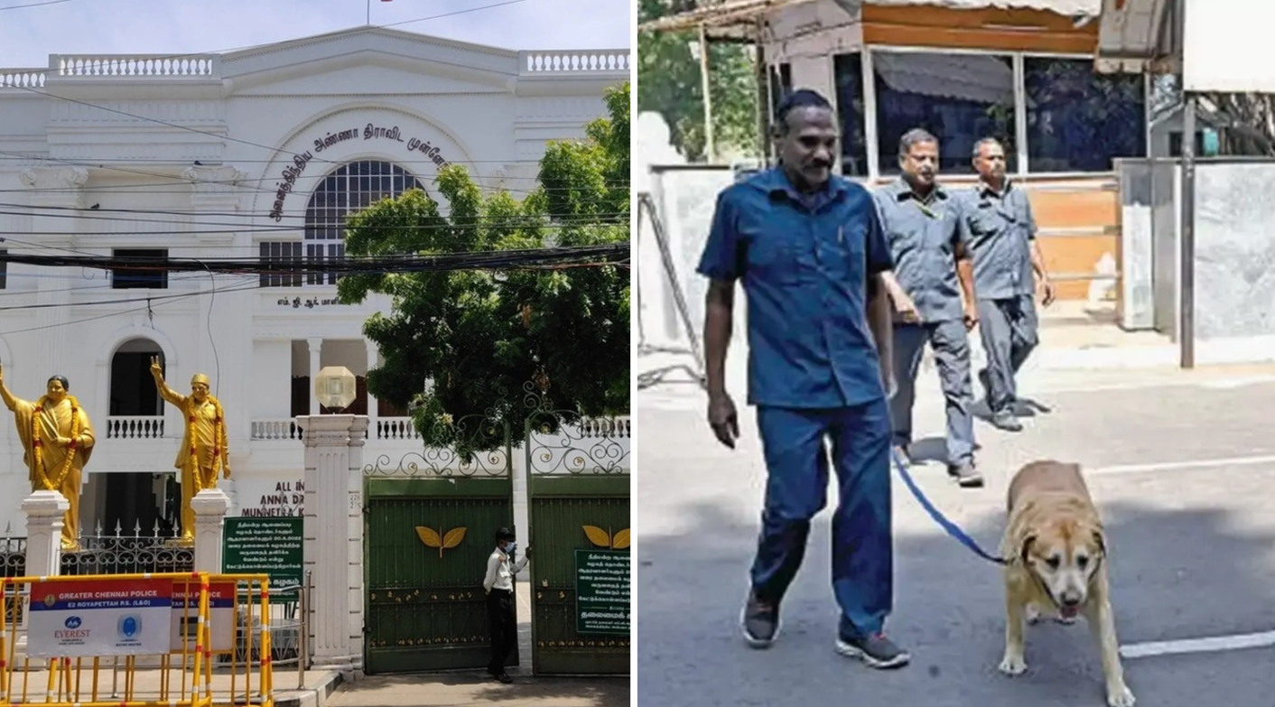 Bomb experts inspect AIADMK headquarters!