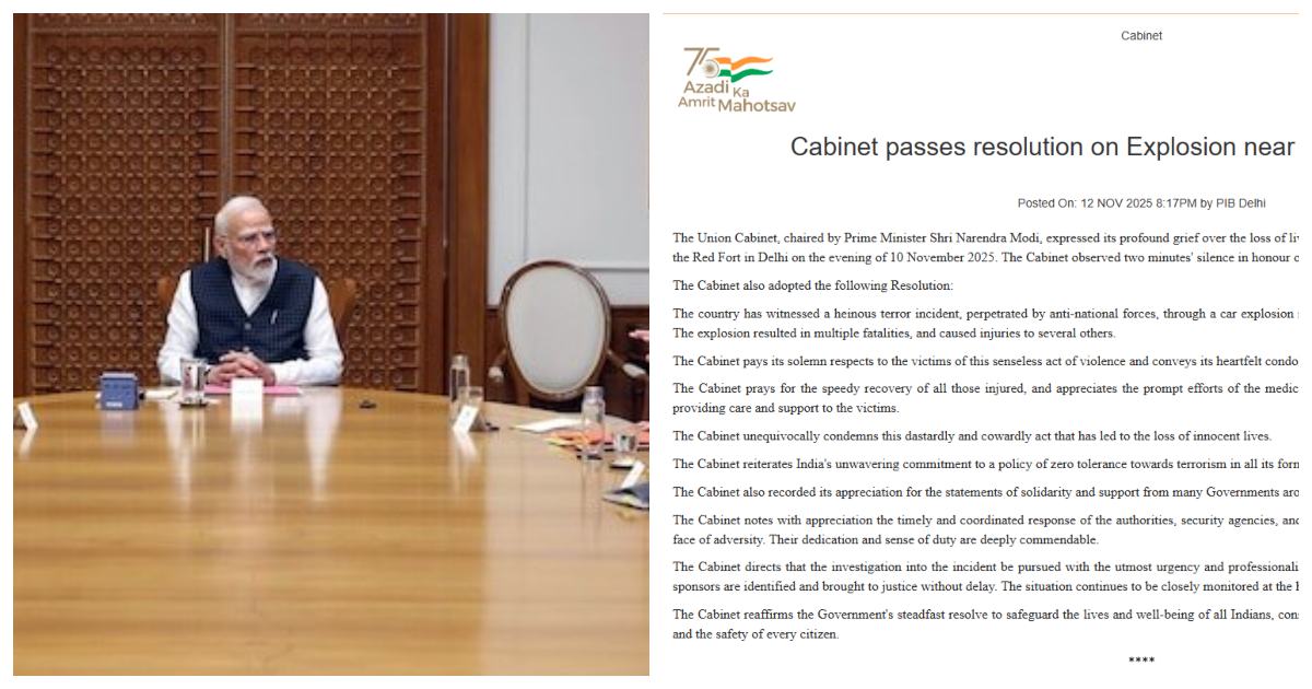 Delhi Car Blast Union Cabinet