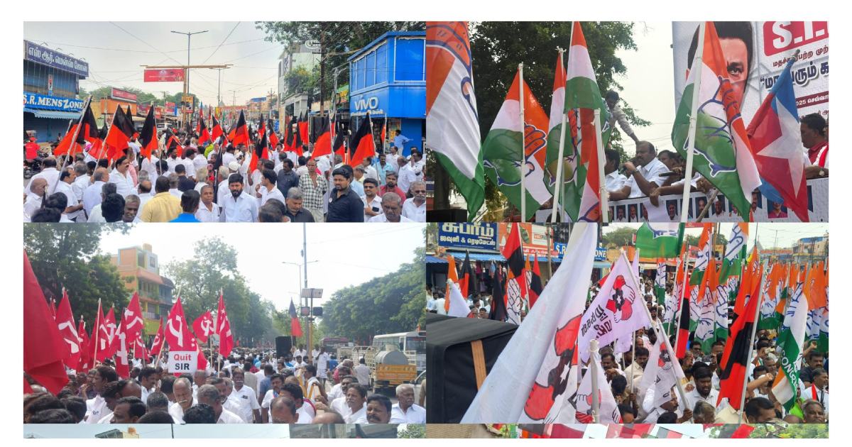 SIR DMK Alliance Protest
