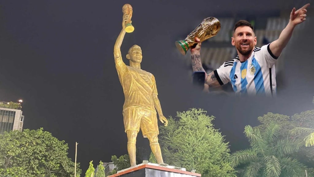 messi kolkata statue backlash viral memes 70 foot statue controversy