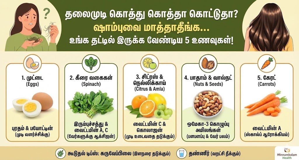 best foods for healthy hair growth stop hair fall naturally tamil tips