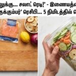 shake your own cucumber salad recipe logan moffitt smoked salmon bagel chips viral food trend tamil