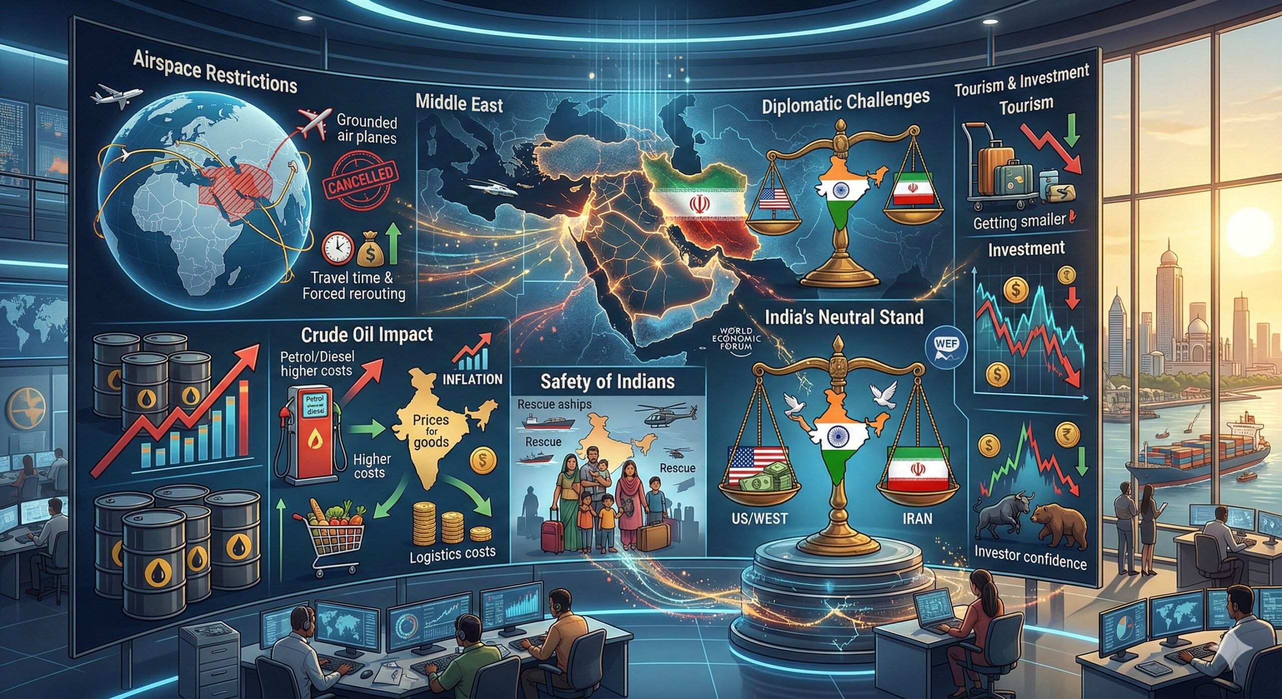 ongoing war situation impact on india economy travel safety news