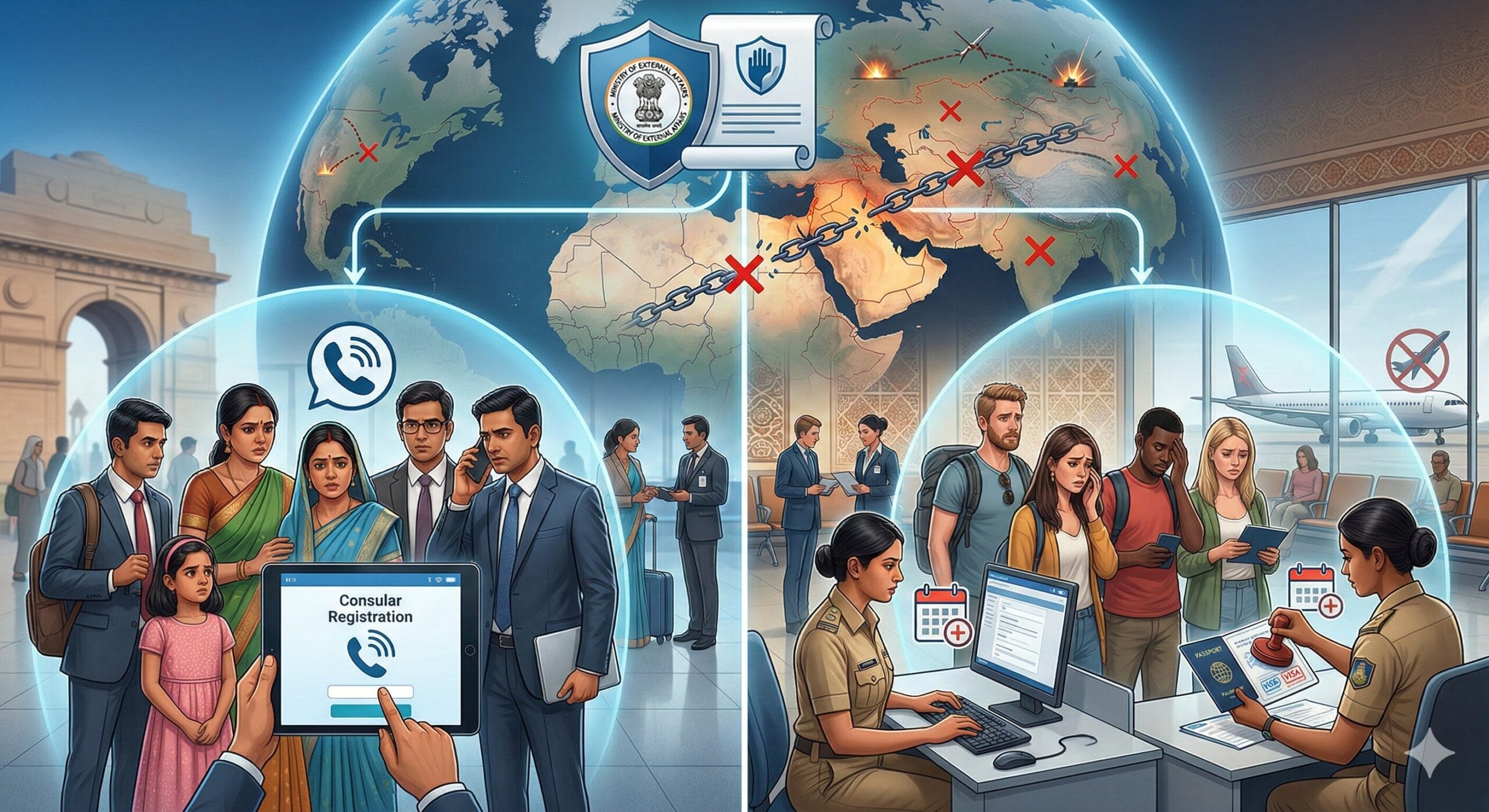 indian government travel advisory indians abroad foreigners stranded flights cancelled