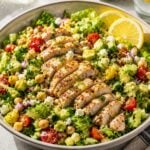 lemony chicken chopped salad healthy high protein summer meal viral