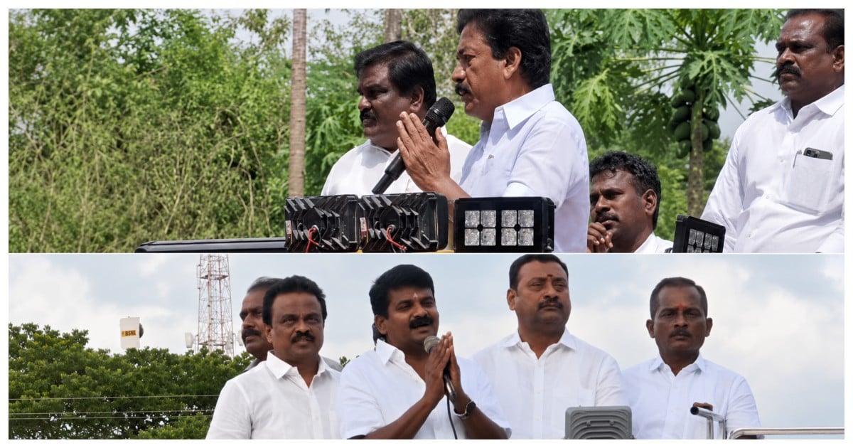 'சஸ்பென்ஸ்’ இரட்டையர்கள் CVS, CVB... தொகுதி மக்களிடம் ஒரே டோனில் சொன்ன ‘அந்த’ விஷயம்.. திக்..திக்.. அதிமுக! AIADMK Tense Over 'Suspense Twins' CVS & CVB
