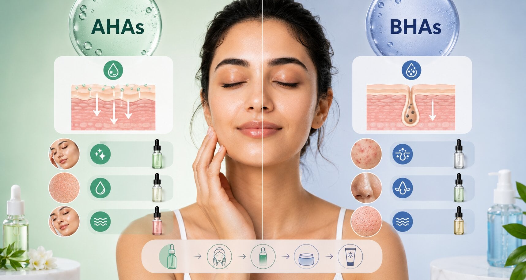 how to choose aha vs bha chemical exfoliation skin type guide