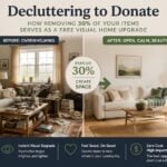 how removing 30 percent of items serves as free visual home upgrade decluttering to donate