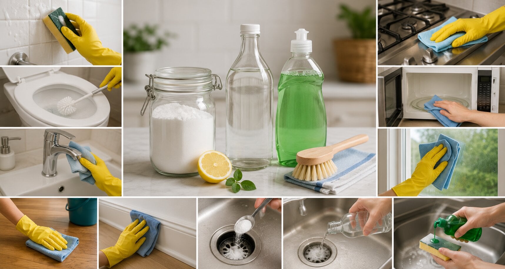 deep cleaning entire home using baking soda white vinegar dish soap diy guide