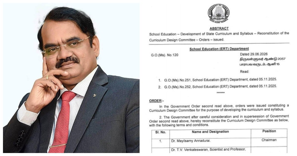 Mayilsamy Annadurai to Lead TN New Curriculum Design Committee