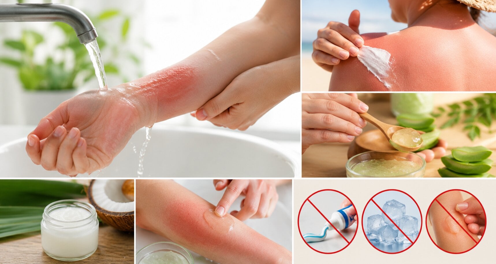 how to treat minor burn sunburn home remedies first aid