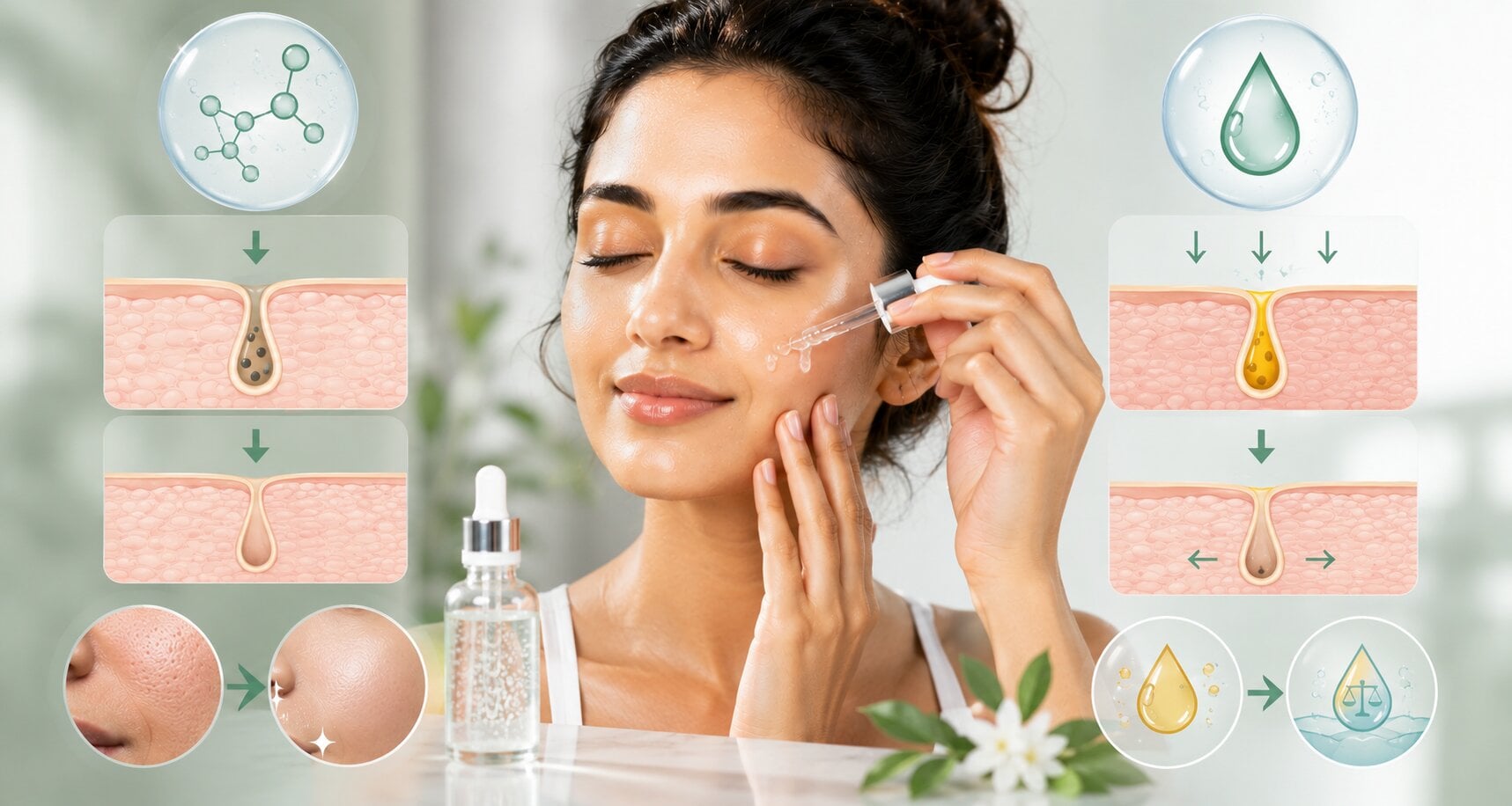 how niacinamide minimises enlarged pores and balances sebum production