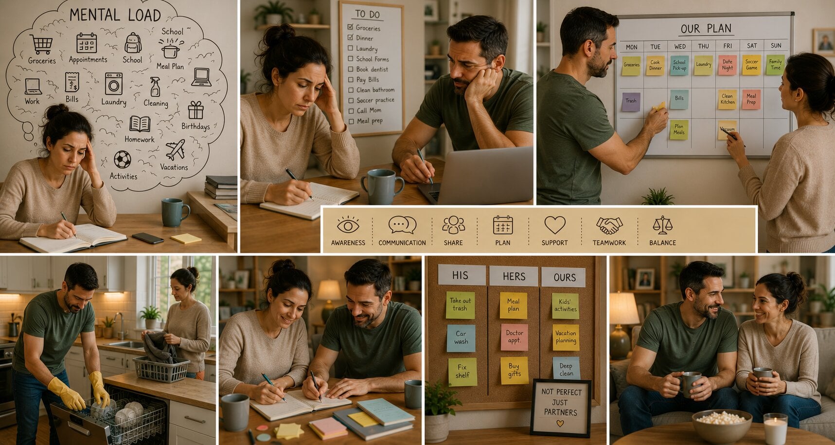balancing invisible load of household management between partners solutions