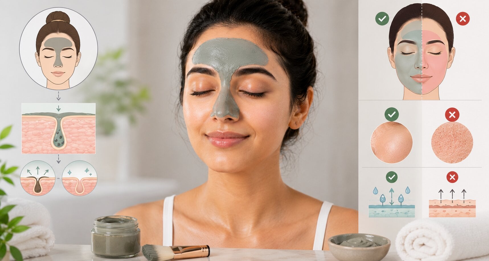 how to clay mask oily t zone without drying cheeks skincare tips
