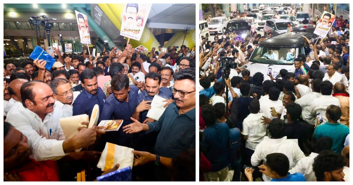 DMK Chief M.K. Stalin Receives Enthusiastic Welcome in Chennai