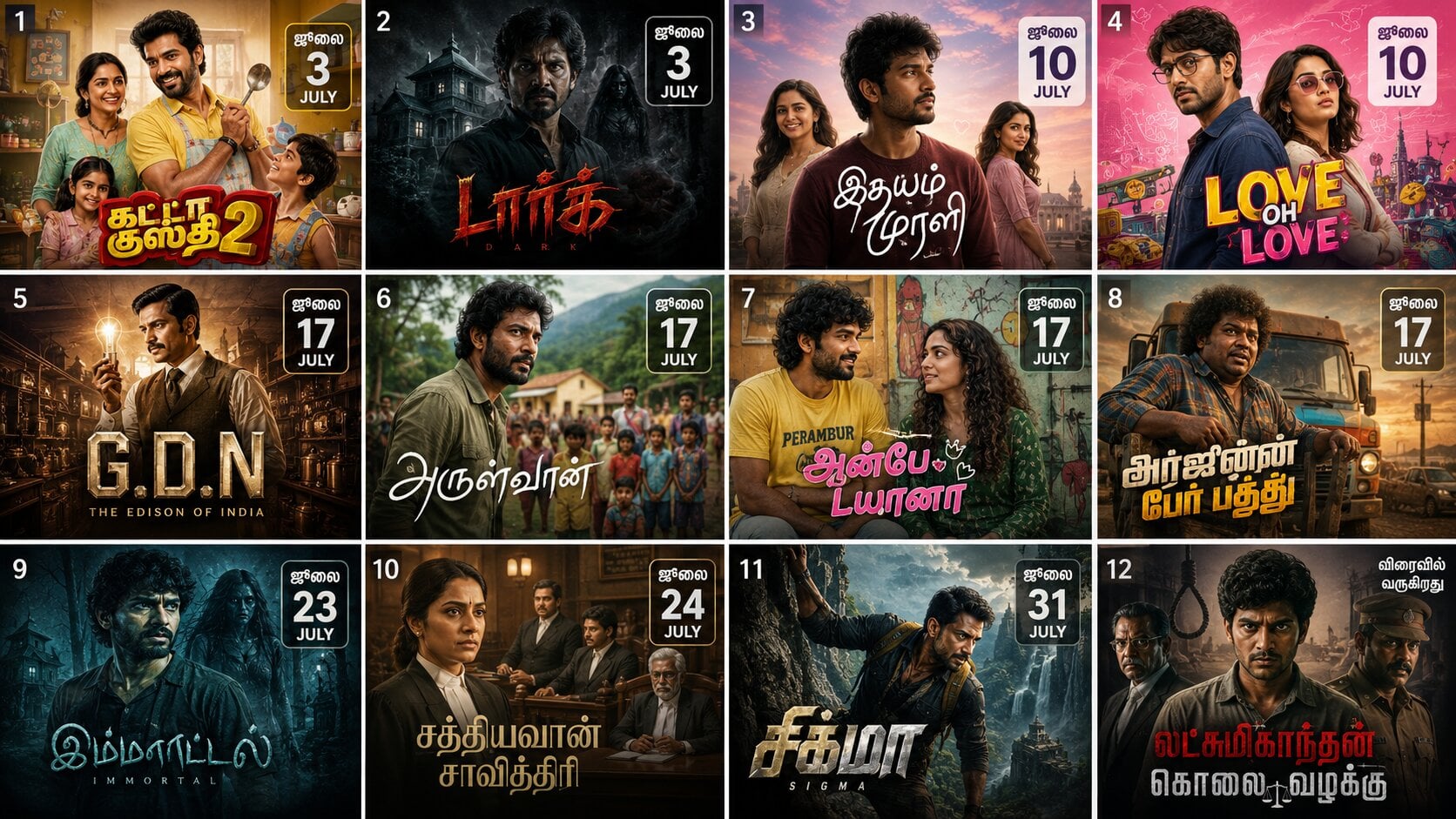 12 tamil films hitting theatres this july 2026 release dates