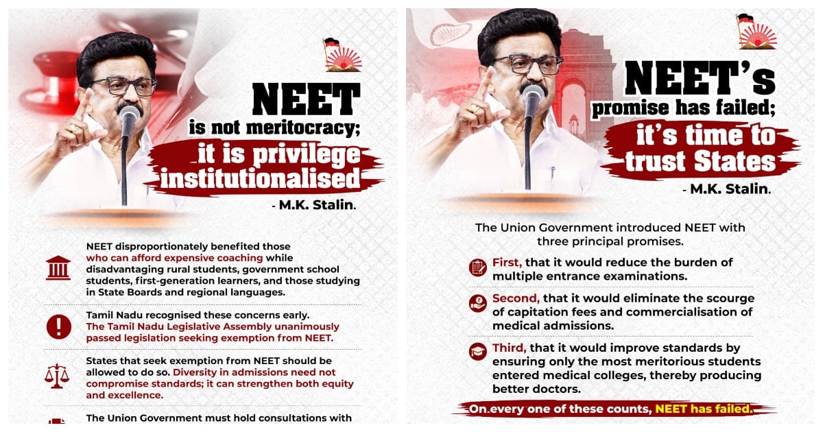 It's Time to Abolish NEET.. M.K. Stalin