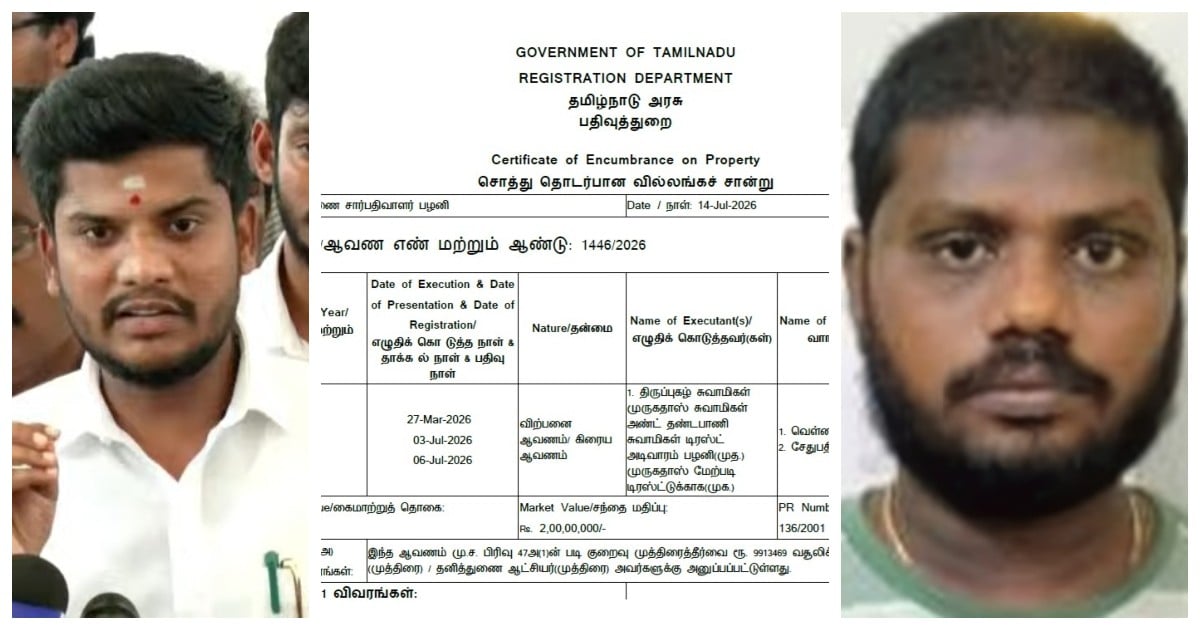 Palani ₹100 Crore Temple Land Case: Man Arrested for Allegedly Spreading Defamation Against Minister Ramesh