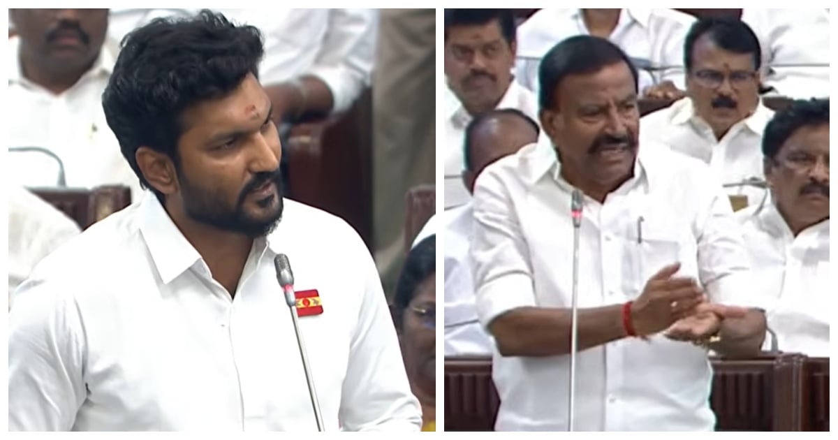 அமைச்சர் சரத்துக்கு கே.என்.நேரு 'சுளீர்’ கேள்வி  DMK KN Nehru's Sharp Question to Minister Sarath on Card Powder