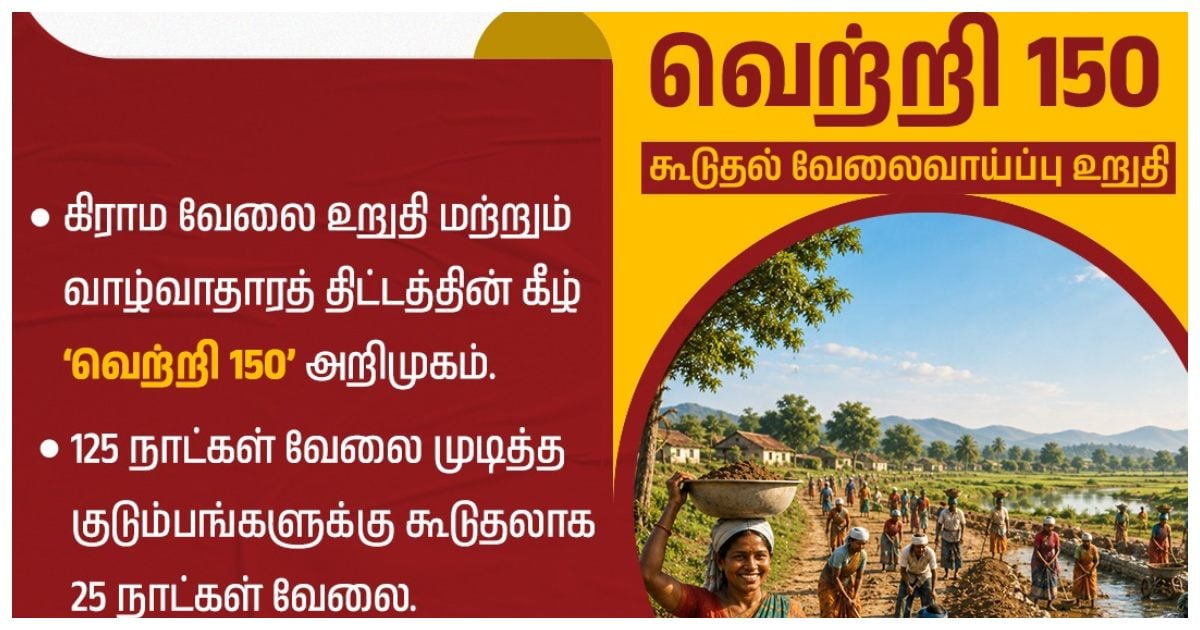 100 நாள் வேலை திட்டத்தில் விஜய் அரசு செய்துள்ள ‘வெற்றி 150’ மாற்றம் என்ன? Introduction of ‘Vetri 150’ Scheme for Rural Employment