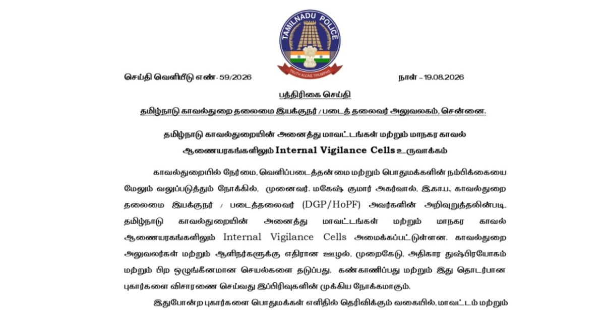 Complaint against Police- Mobile and WhatsApp Numbers Across Tamil Nadu