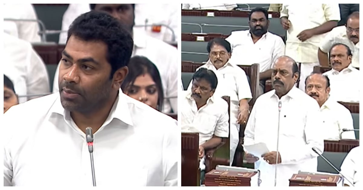 எ.வ.வேலு மீது உரிமை மீறல் பிரச்சனை Aadhav Arjuna Raises Breach of Privilege Issue Against E.V. Velu