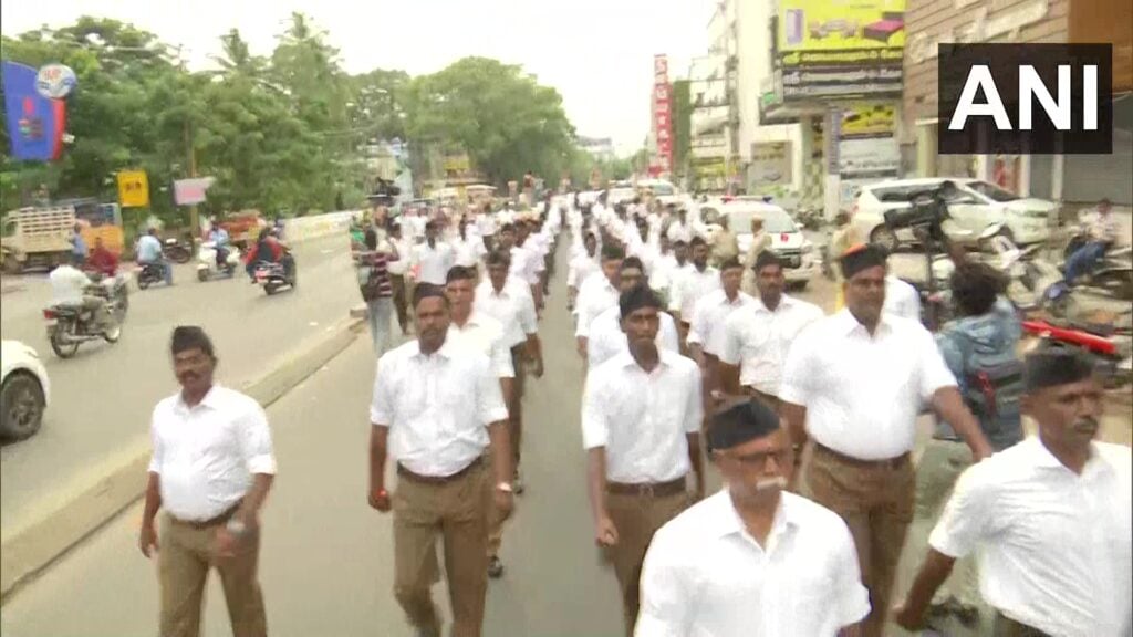 RSS in Puducherry Parade Ministers participation