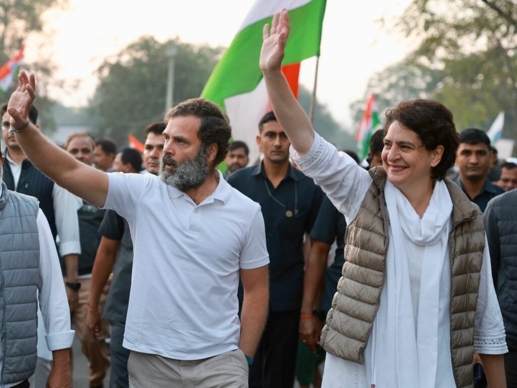 priyanka gandhi joined rahul gandhi walk madhya pradesh