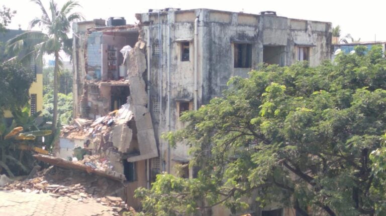 damaged buildings in tamilnadu