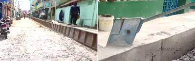 alt="Canal laid along with borewell pump"