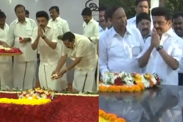 mkstalin got blessings form anna kalaingar periyar memorial