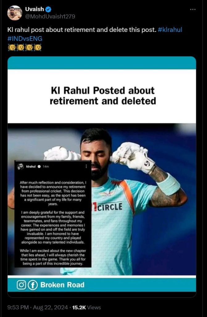 Is KL Rahul retiring from cricket?